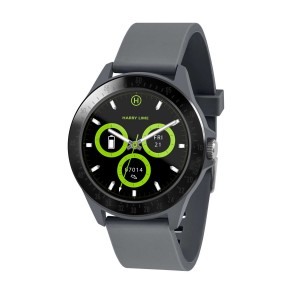 Harry Lime Black bezel Step tracker Watch with Grey Silicone strap HA07-2010
